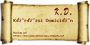 Körözsi Domicián névjegykártya